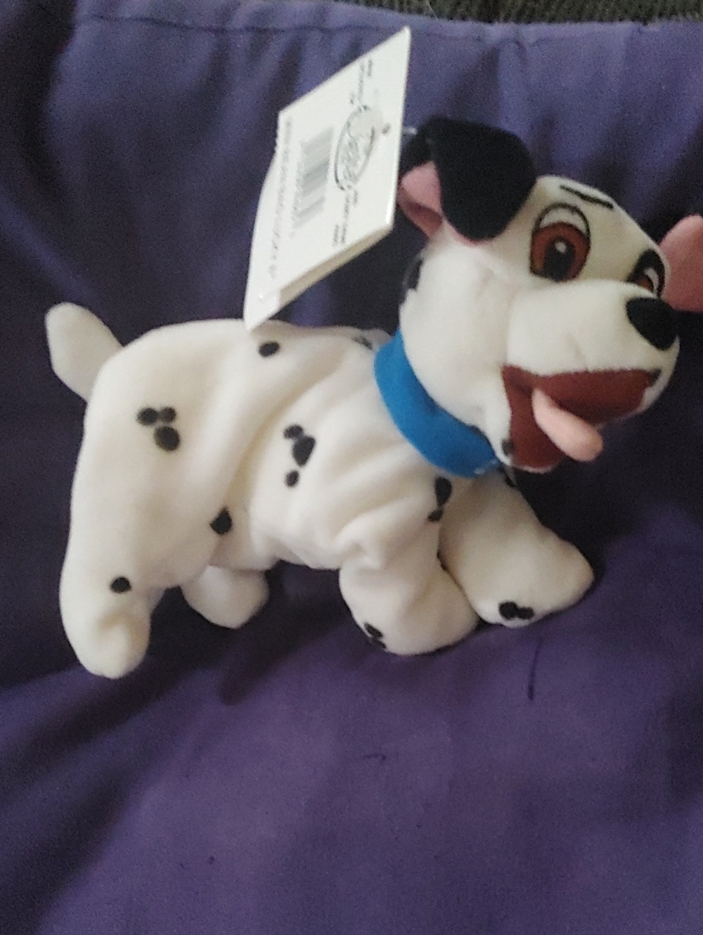 Disney 101 Dalmatians Spotty Puppy Plush - White, Black & Blue